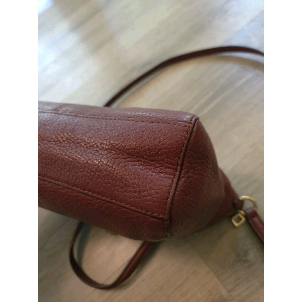 Coach Mini Kelsey Satchel Purse Small Burgundy Pebbled Leather Bag - Picture 11 of 16